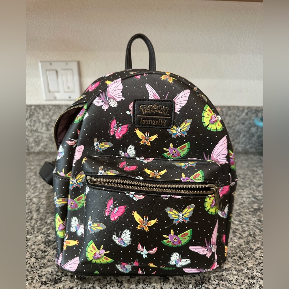 Loungefly Pokémon Black Mini Backpack with Butterflies